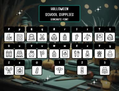 Halloweenschoolsupplies Regular by Distiny4919 — Dingbats Font — thumbnail 3