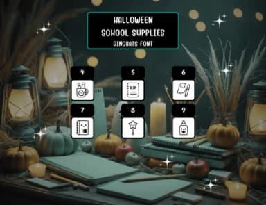 Halloweenschoolsupplies Regular by Distiny4919 — Dingbats Font — thumbnail 4