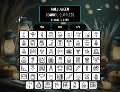 Halloweenschoolsupplies Regular by Distiny4919 — Dingbats Font — thumbnail 5