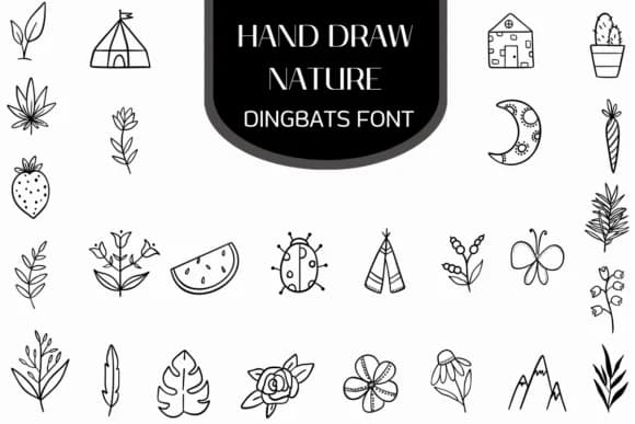 Hand Draw Nature by Heartcraft Atelier — Dingbats Font