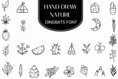 Hand Draw Nature by Heartcraft Atelier — Dingbats Font — thumbnail 1