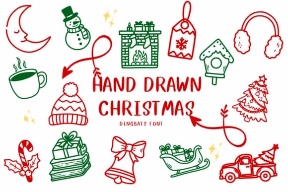 Hand Drawn Christmas by CHANOK — Dingbats Font