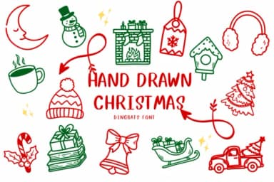 Hand Drawn Christmas by CHANOK — Dingbats Font — thumbnail 1