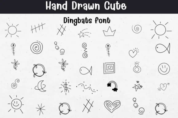 Hand Drawn Cute by Sontaya — Dingbats Font