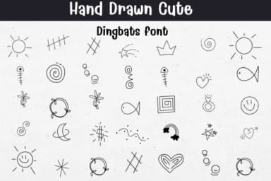 Hand Drawn Cute by Sontaya — Dingbats Font — thumbnail 1