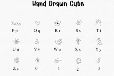 Hand Drawn Cute by Sontaya — Dingbats Font — thumbnail 3