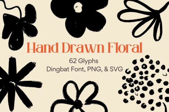 Hand Drawn Floral by f33ls design — Dingbats Font