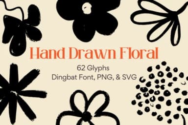 Hand Drawn Floral by f33ls design — Dingbats Font — thumbnail 1