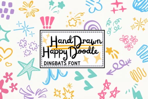 Hand Drawn Happy Doodle by PraewDesigns — Dingbats Font