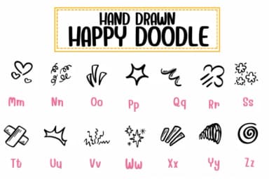 Hand Drawn Happy Doodle by PraewDesigns — Dingbats Font — thumbnail 3
