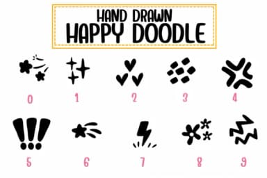 Hand Drawn Happy Doodle by PraewDesigns — Dingbats Font — thumbnail 4