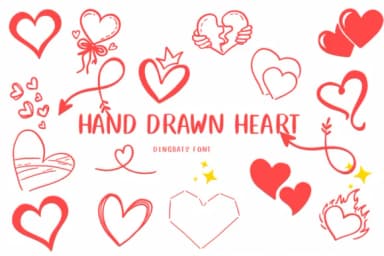 Hand-drawn Heart by CHANOK — Dingbats Font — thumbnail 1