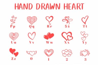 Hand-drawn Heart by CHANOK — Dingbats Font — thumbnail 3