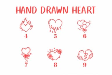 Hand-drawn Heart by CHANOK — Dingbats Font — thumbnail 4