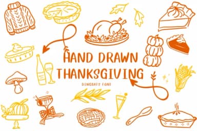 Hand Drawn Thanksgiving by CHANOK — Dingbats Font — thumbnail 1