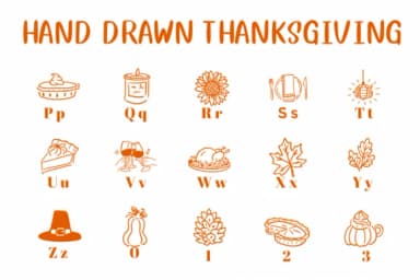 Hand Drawn Thanksgiving by CHANOK — Dingbats Font — thumbnail 3