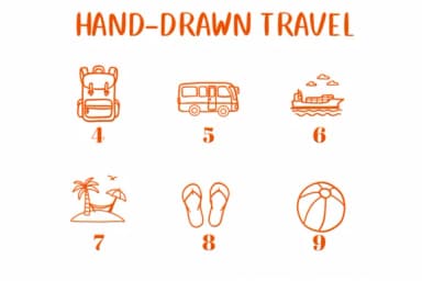 Hand-drawn Travel by CHANOK — Dingbats Font — thumbnail 4