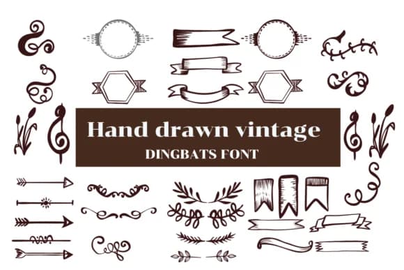 Hand Drawn Vintage by Nongyao — Dingbats Font