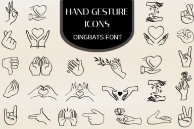 Hand Gesture Icons by Heartcraft Atelier — Dingbats Font — thumbnail 1