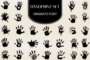 Handprint Set by Heartcraft Atelier — Dingbats Font — thumbnail 1