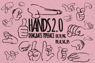 Hands 2.0 by Minimalistartstudio — Dingbats Font — thumbnail 1