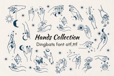 Hands Collection by Nun Sukhwan — Dingbats Font — thumbnail 1