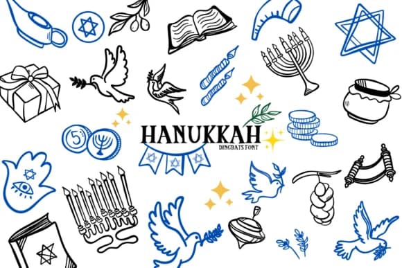 Hanukkah by Bee Piyanuch — Dingbats Font