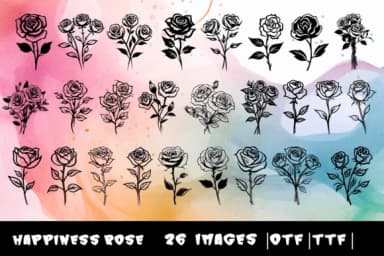 Happiness Rose by MOMAT THIRTYONE — Dingbats Font — thumbnail 1