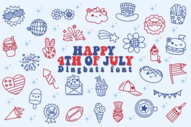 Happy 4th of July by Chonada — Dingbats Font — thumbnail 1