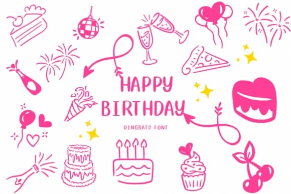 Happy Birthday by CHANOK — Dingbats Font