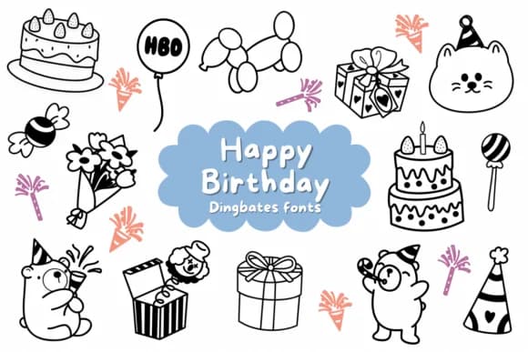 Happy Birthday by Natchuta — Dingbats Font