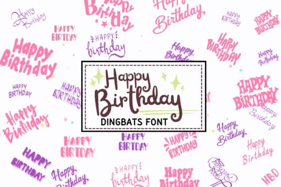 Happy Birthday by PraewDesigns — Dingbats Font