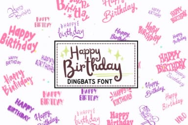 Happy Birthday by PraewDesigns — Dingbats Font — thumbnail 1