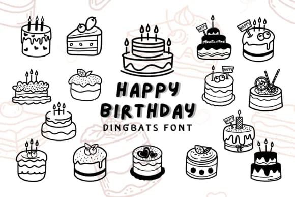 Happy Birthday by Nun Sukhwan — Dingbats Font