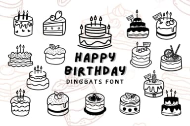 Happy Birthday by Nun Sukhwan — Dingbats Font — thumbnail 1