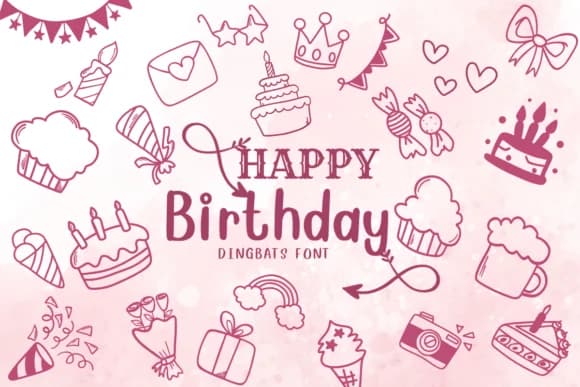 Happy Birthday by CHANOK — Dingbats Font