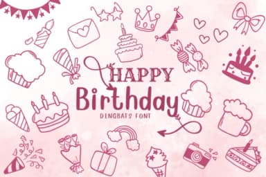 Happy Birthday by CHANOK — Dingbats Font — thumbnail 1