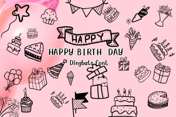 Happy Birthday by Nongyao — Dingbats Font