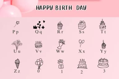 Happy Birthday by Nongyao — Dingbats Font — thumbnail 3