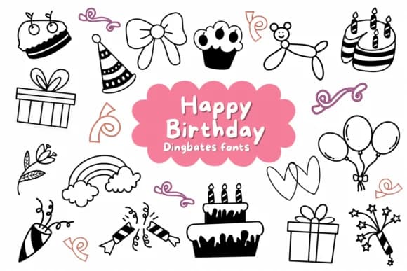 Happy Birthday by Natchuta — Dingbats Font