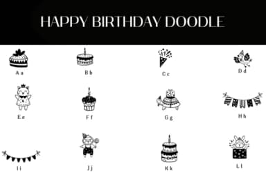 Happy Birthday Doodle by Heartcraft Atelier — Dingbats Font — thumbnail 2
