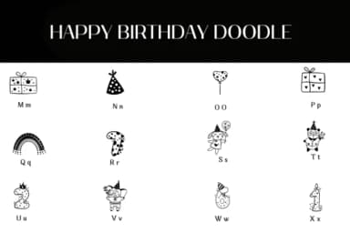Happy Birthday Doodle by Heartcraft Atelier — Dingbats Font — thumbnail 3
