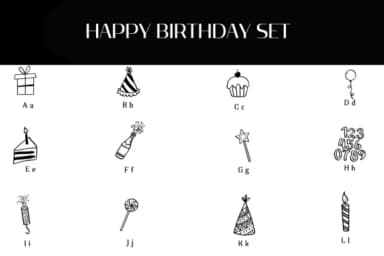Happy Birthday Set by Heartcraft Atelier — Dingbats Font — thumbnail 2