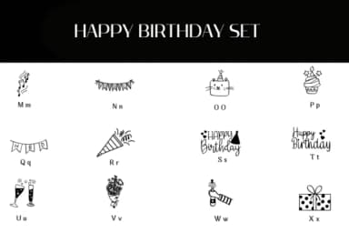 Happy Birthday Set by Heartcraft Atelier — Dingbats Font — thumbnail 3