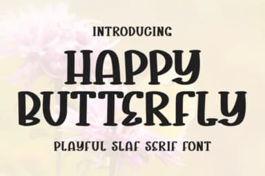Happy Butterfly by Letterayu — Slab Serif Font — thumbnail 1