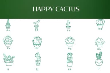 Happy Cactus by Heartcraft Atelier — Dingbats Font — thumbnail 2