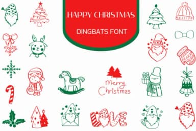 Happy Christmas by Heartcraft Atelier — Dingbats Font — thumbnail 1
