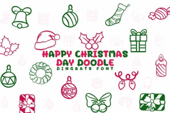 Happy Christmas Day Doodle by Chonada — Dingbats Font