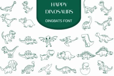 Happy Dinosaurs by Heartcraft Atelier — Dingbats Font — thumbnail 1