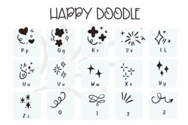 Happy Doodle by Sirinart — Dingbats Font — thumbnail 3